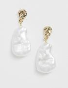 Pieces Abstract Pearlised Earrings-gold