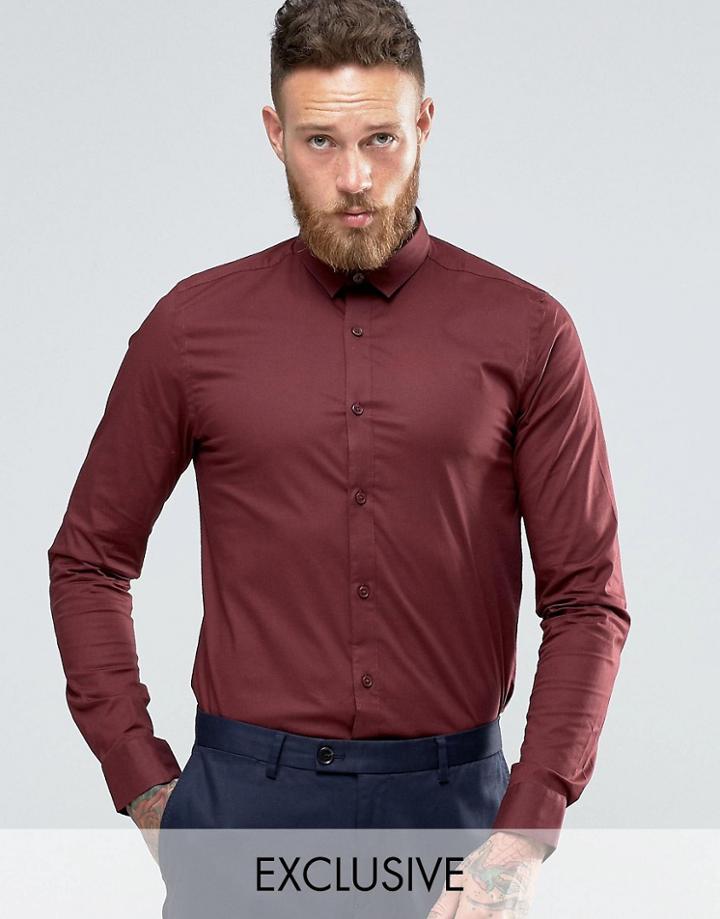 Only & Sons Skinny Shirt With Stretch - Red
