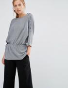 Warehouse Drawstring Waist Sweater - Gray