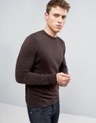 Asos Cotton Sweater In Brown - Brown
