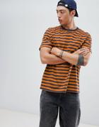 Weekday Gabriel Striped T-shirt - Orange