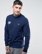 Fred Perry Fp Logo Crew Neck Sweat In Navy - Navy