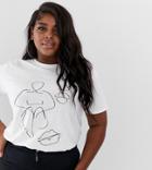 Prettylittlething Plus T-shirt With Scribble Print In White - White