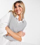 Collusion Knit Oversized Tank In Dark Charcoal-grey