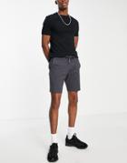Asos Design Skinny Short In Gray Waffle - Part Of A Set