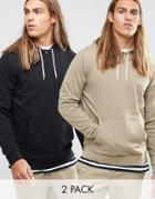 Asos Hoodie 2 Pack Black/beige Save - Multi