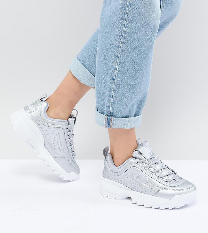 Fila Disruptor Sneakers In Silver - Silver