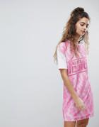 Asos Design T-shirt Dress With Lace Overlay - Multi