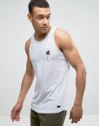 Produkt Tank With Palm Tree Chest Print - White