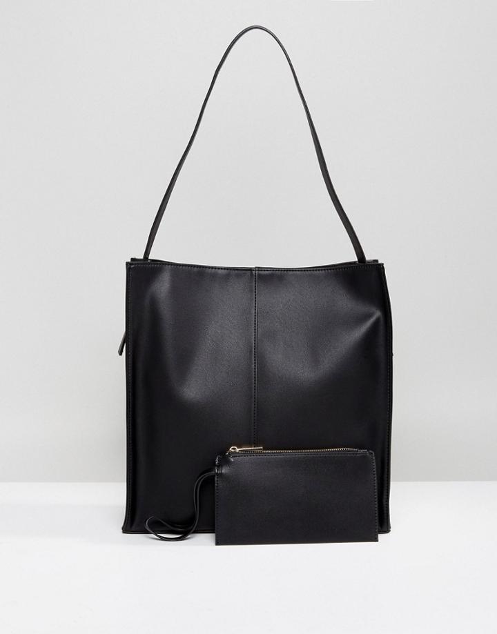 Asos Solo Strap Pouch Shopper Bag - Black