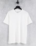 Topman Classic Fit T-shirt In Knitted Vertical Stripe Fabric In White