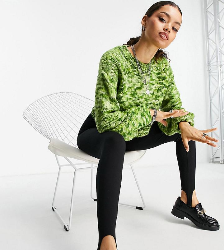 Only Petite Organic Cotton Stirrup Leggings In Black