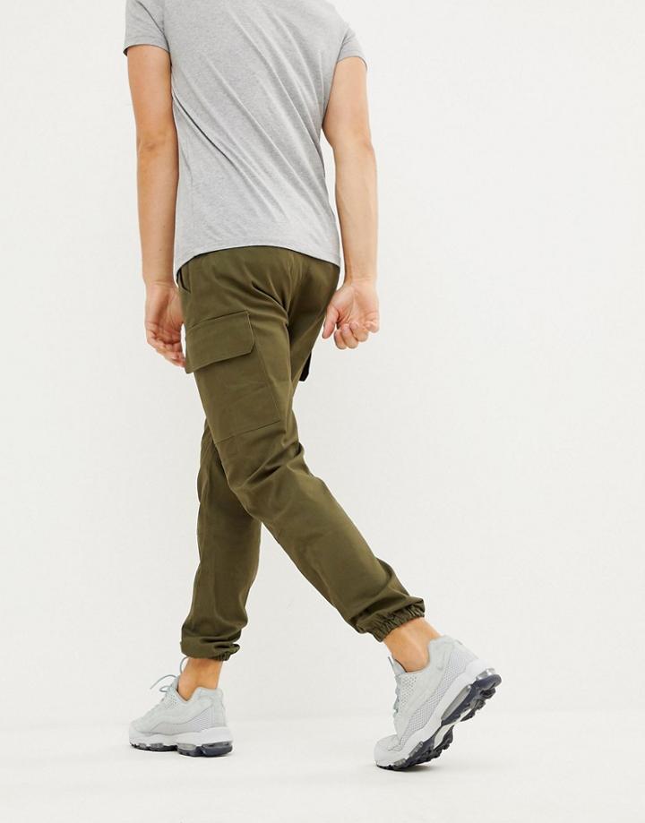 Sixth June Utility Cargo Sweatpants In Khaki-green