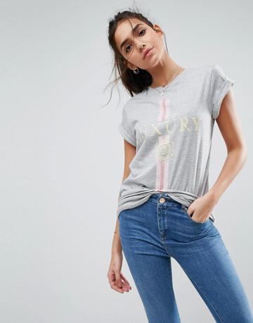 Asos T-shirt With Luxury Logo Print - Gray