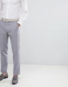 Asos Design Wedding Slim Suit Pants In Mid Gray Cross Hatch - Gray