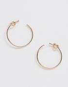 Asos Design Earrings In Open Circle Design With Knot Detail In Gold Tone - Gold