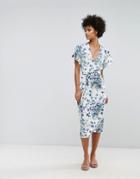 Warehouse Full Bloom Wrap Dress - Multi