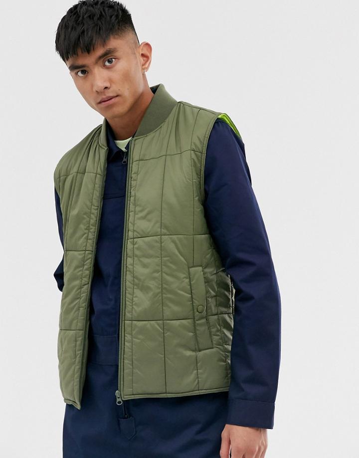 M.c.overalls Padded Zip Tank With Fluro Lining In Green