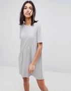 Noisy May Asymmetric Jersey Dress - Gray
