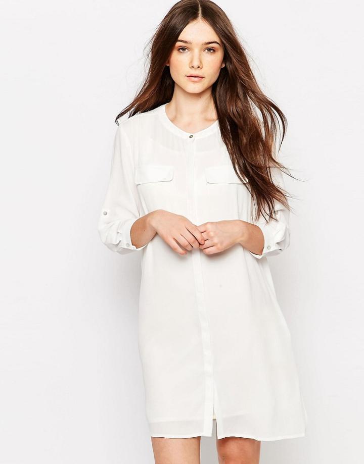 Vero Moda Long Line Shirt - White