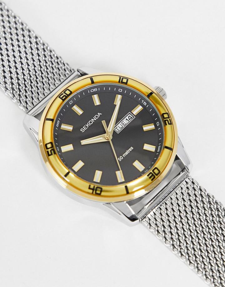 Sekonda Unisex Mixed Metals Mesh Watch In Multi