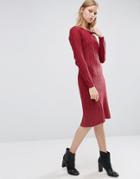 Love & Other Things Long Sleeve Knitted Dress - Red