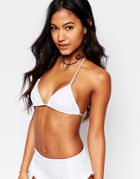 Lolli Seashell Triangle Bikini Top - White