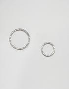 Asos Mismatch Open Circle Stud Earrings - Silver