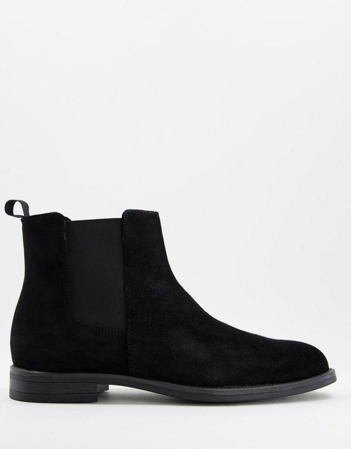 Jack & Jones Suede Chelsea Boot In Black