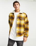 Levi's Vintage Fit Sherpa Trucker Jacket In Yellow Check