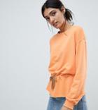 Vero Moda Tall Bright Sweatshirt With Tie Waist - Pink
