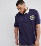 Duke Plus Short Sleeve Rugby Shirt With Twill Collar - Navy