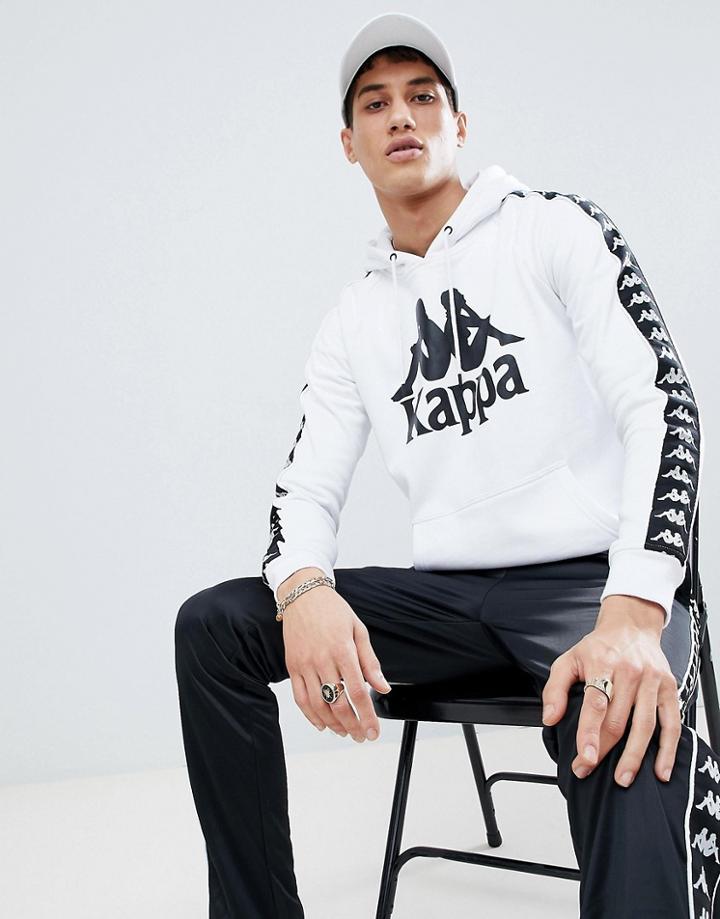 Kappa Hoodie With Banda Taping - White