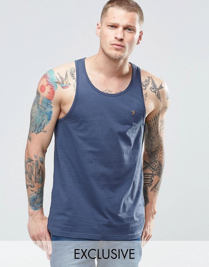 Farah Vest With F Logo Exclusive In Navy - Navy