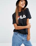 Fila Oversized Boyfriend T-shirt With Basic Logo - Black