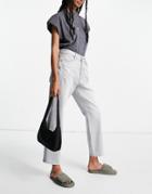 River Island Blair High Rise Straight Cut Jeans In Gray-grey