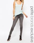 Noisy May Petite Eve Low Rise Skinny Jean - Gray