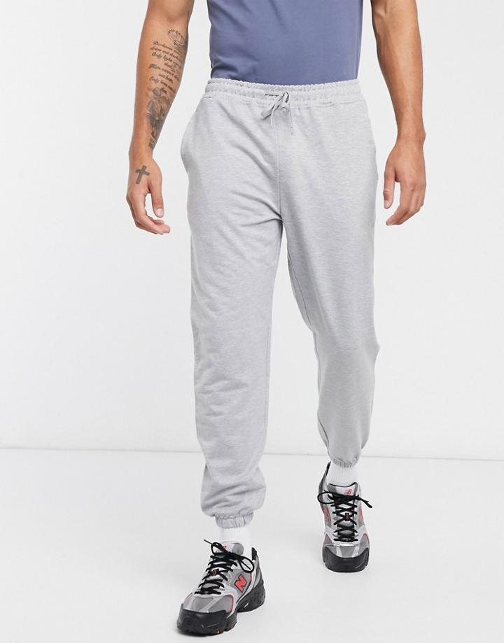 Asos 4505 Icon Training Sweatpants With Tapered Fit In Gray Marl-grey