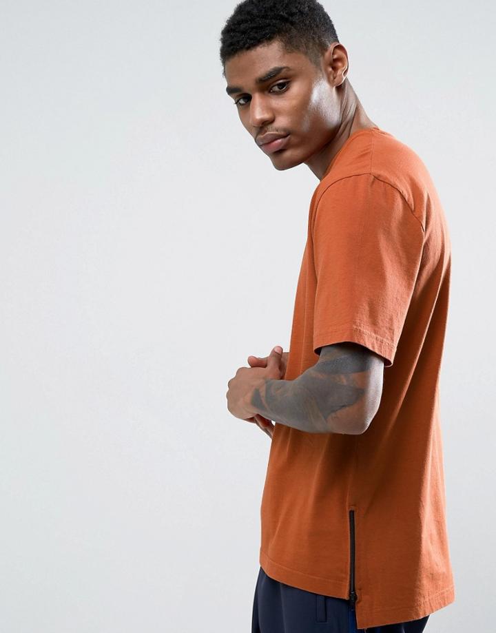 Kubban Stepped Hem T-shirt - Red