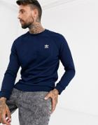 Adidas Originals Sweatshirt With Embroidered Small Logo In Navy