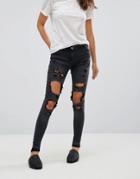 Parisian Extreme Ripped Jeans - Gray