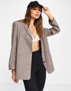 Asos Design Dad Blazer In Heather Brown