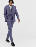 Harry Brown Blue Slim Fit Suit Pants