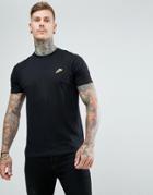 Brave Soul T-shirt With Embroidered Pizza Logo - Black