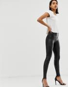 Spanx Faux Leather Moto Leggings-black