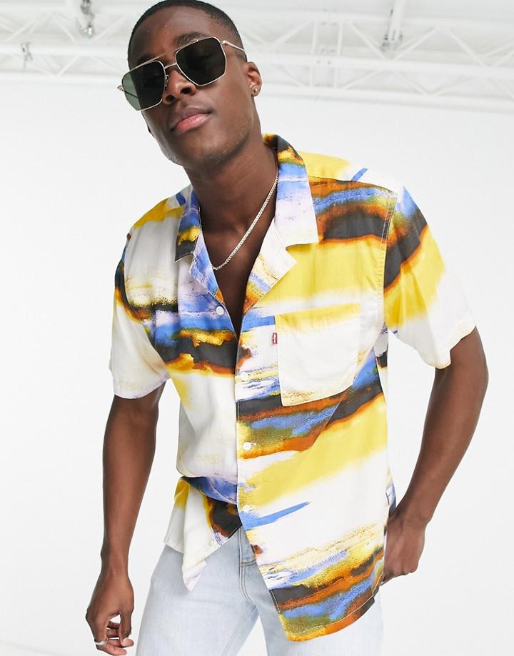 Levi's Slouchy Revere Collar Shirt In Abrstact Print-multi