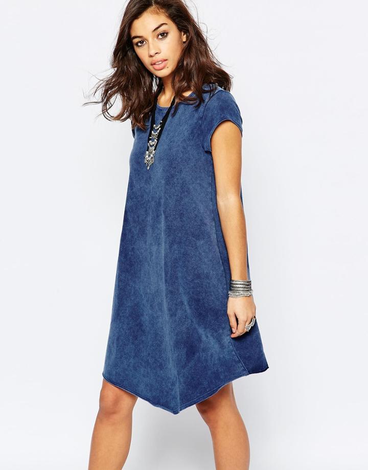 Noisy May Petite Short Sleeve Dress - Dark Blue