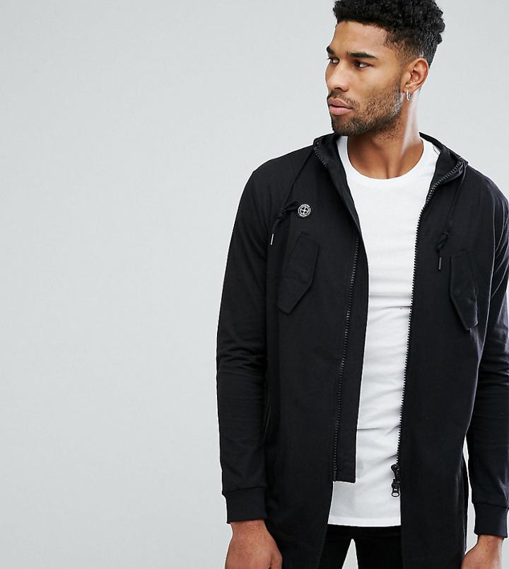 Religion Tall Jersey Parka - Black