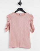 Jdy Ulrikka 2/4 Wrinkle Jersey Top In Rose-pink