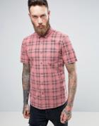 Asos Regular Fit Check Shirt In Pink - Pink